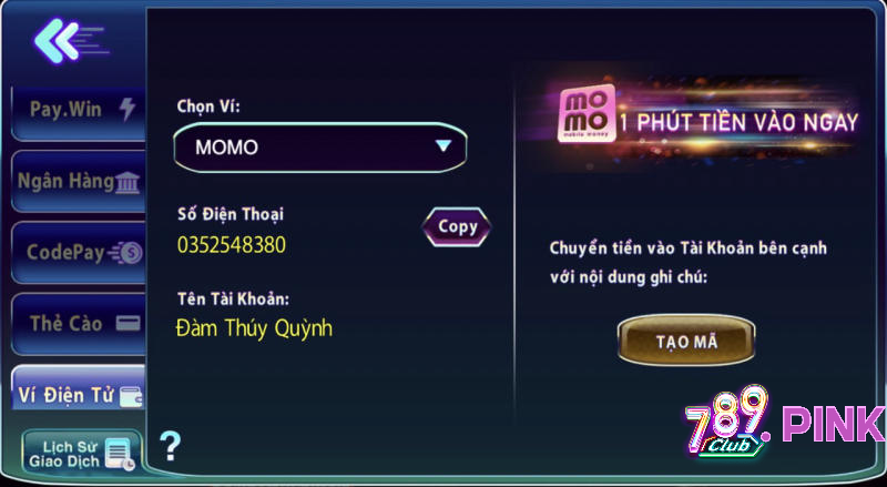 nạp 789club momo